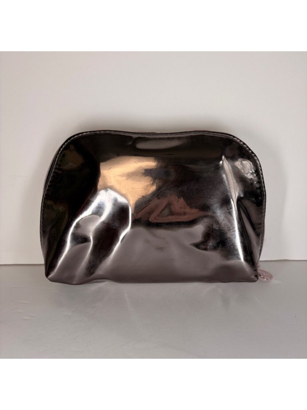 YSL Beaute Yves Saint Laurent Cosmetic Makeup Bag Black Opium Metallic Silver